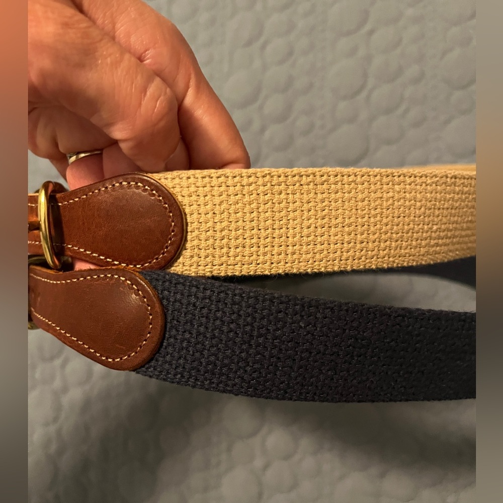 J. Bailey boys solid woven belts size 26- navy and khaki EUC